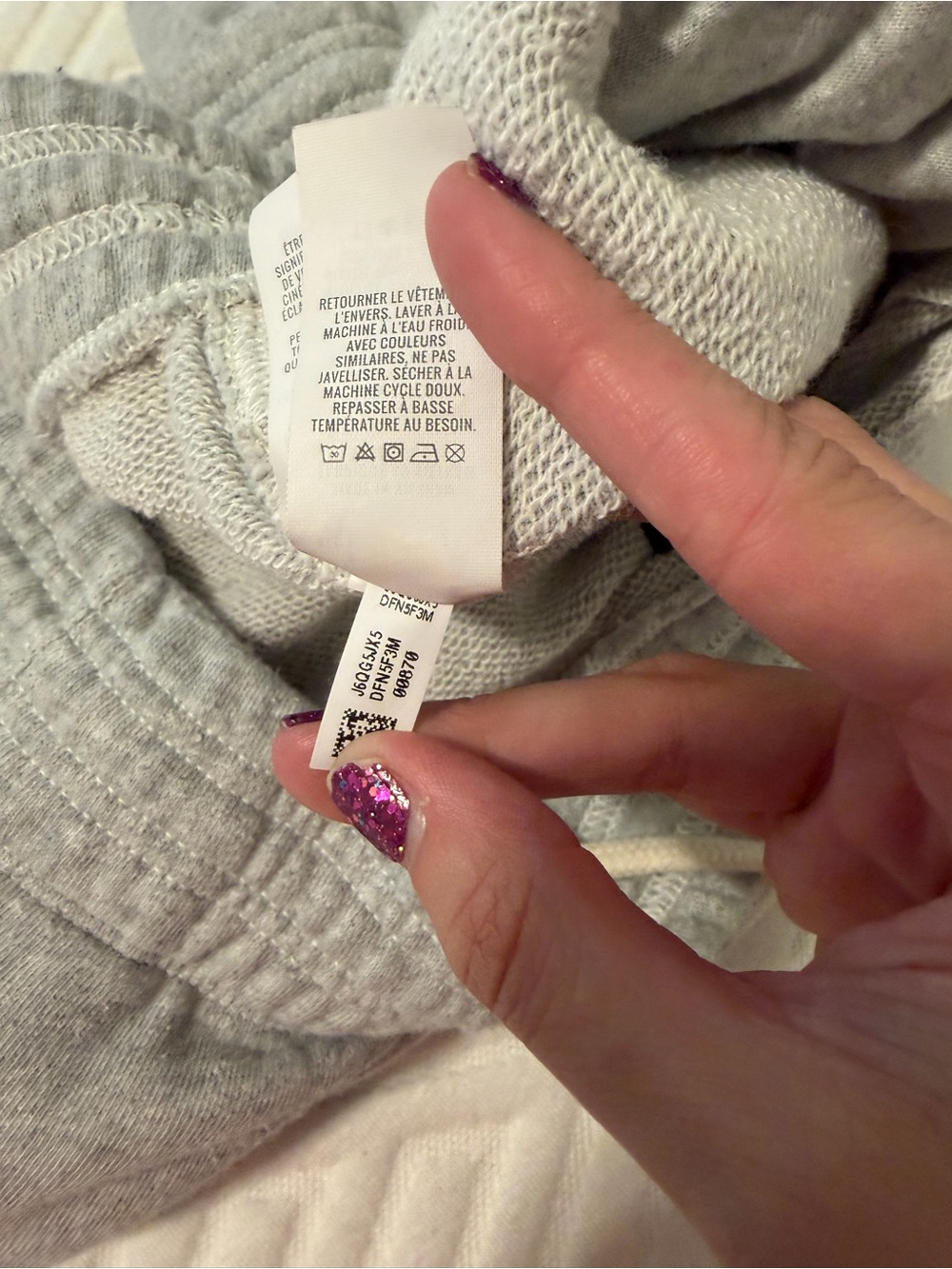 aerie Light Gray Cozy Track Pants sweatpants women’s large - Picture 6 of 7